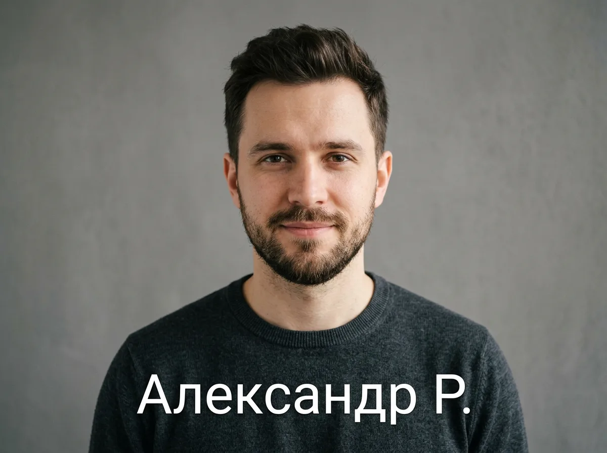 Аватар пользователя Александр Р., мужской силуэт, нейтральный серый фон